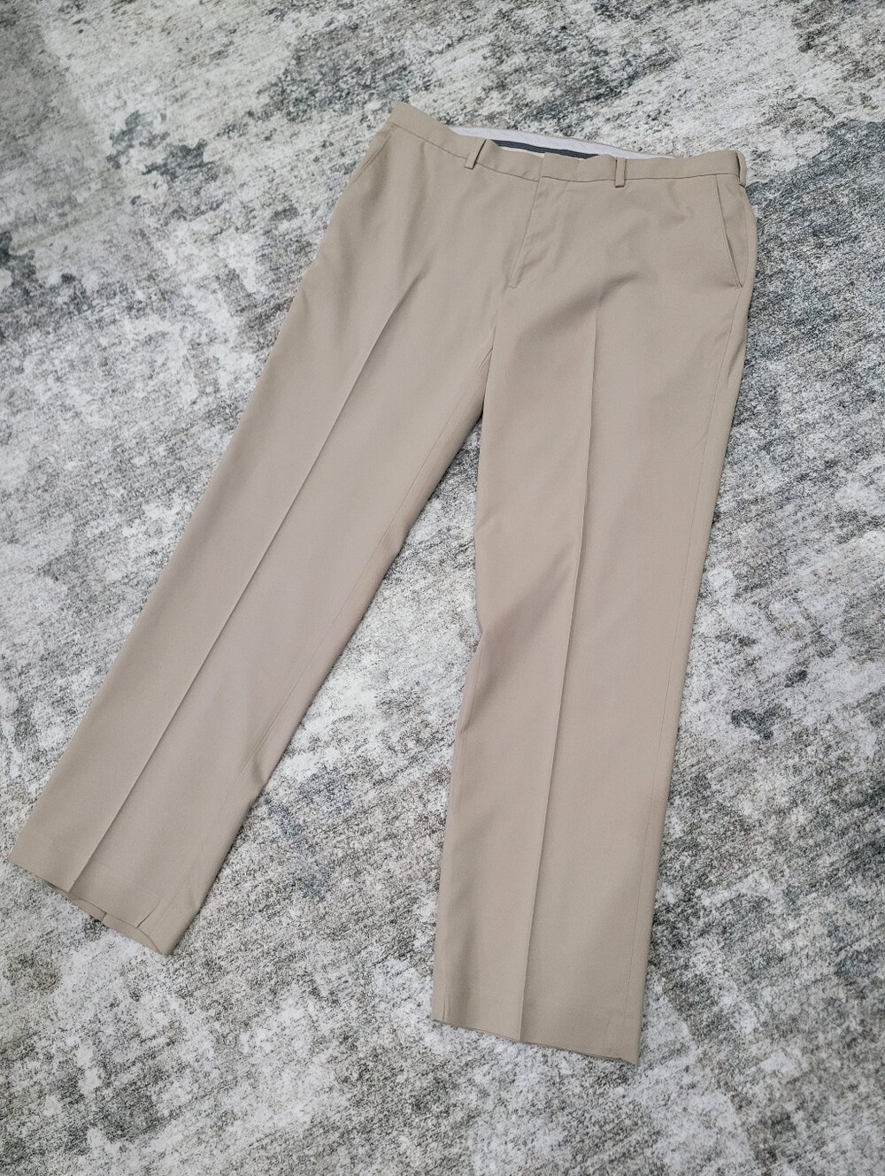 Men's Dress Pants - Beige Straight Leg